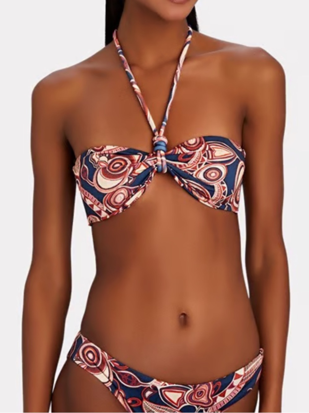 A.L.C. Anita Bikini Top in a navy multi paisley print size large